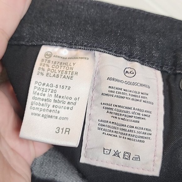 Adriana Goldschmied Ex-Boyfriend AG-ED Slouchy Slim Black Denim 31R - Picture 7 of 7